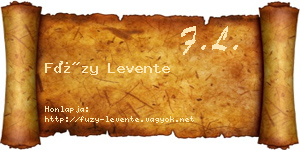 Füzy Levente névjegykártya